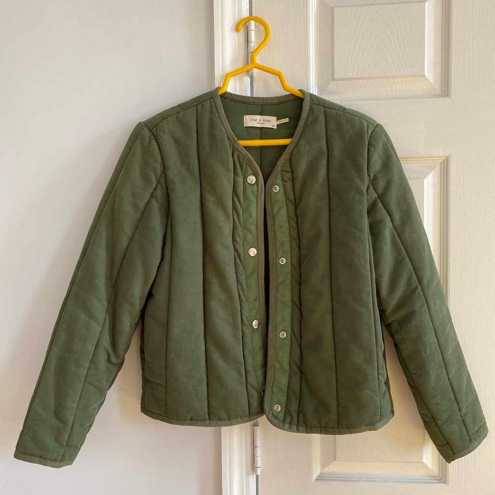 rag & bone Quilted Jacket Army Green - Sz Small